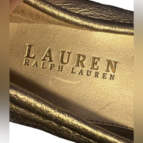 LAUREN RALPH LAUREN Cadence Gold Driving Moccasin Loafers Size 8.5 - Picture 8 of 9